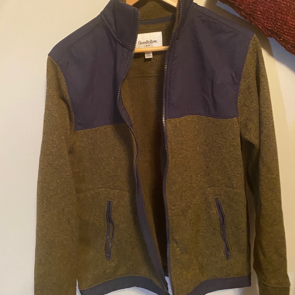 Goodfellow&co Green and Navy Zip Up Jacket